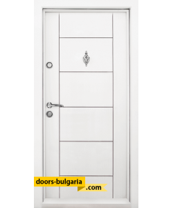 Блиндирана входна врата модел T-102, панел Бял