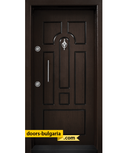 Блиндирана входна врата модел T-108, панел Тъмен орех