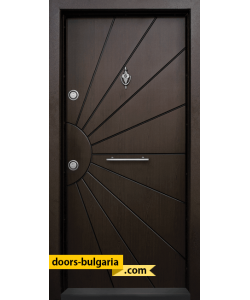 Блиндирана входна врата модел T-109, панел Тъмен орех