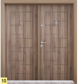 Двукрила входна врата Т-100, цвят Спарта, по индивидуална поръчка