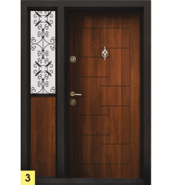 Еднокрила входна врата Т-100, цвят Златен дъб, по индивидуална поръчка