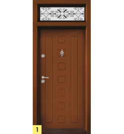 Еднокрила входна врата Т-712, цвят Златен дъб, по индивидуална поръчка