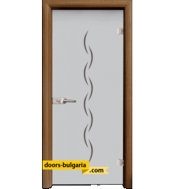 Стъклена интериорна врата, Gravur G 13-1, каса Златен дъб