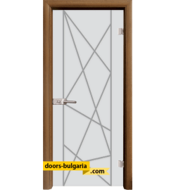 Стъклена интериорна врата, Gravur G 13-5, каса Златен дъб