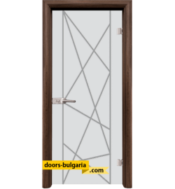 Стъклена интериорна врата, Gravur G 13-5, каса Орех