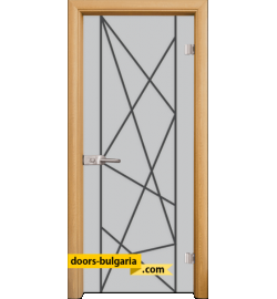 Стъклена интериорна врата, Gravur G 13-5, каса Светъл дъб
