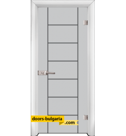 Стъклена интериорна врата, Gravur G 13-6, каса Бяла