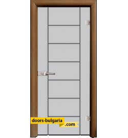Стъклена интериорна врата, Gravur G 13-6, каса Златен дъб