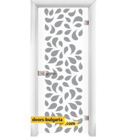 Стъклена интериорна врата, Print G 13-1, каса Бяла