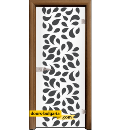 Стъклена интериорна врата, Print G 13-1, каса Златен дъб