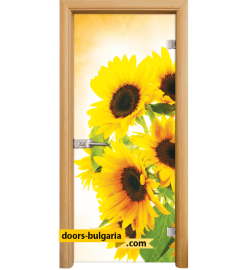 Стъклена интериорна врата, Print G 13-4, каса Светъл дъб