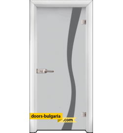 Стъклена интериорна врата, Sand G 14-1, каса Бяла
