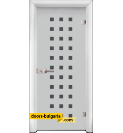 Стъклена интериорна врата, Sand G 14-4, каса Бяла