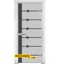 Стъклена интериорна врата, Sand G 14-5, каса Бяла
